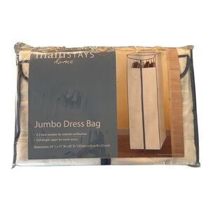 Mainstays Home White Jumbo Hanging Dress Bag Closet Organizer New 54x17x20"